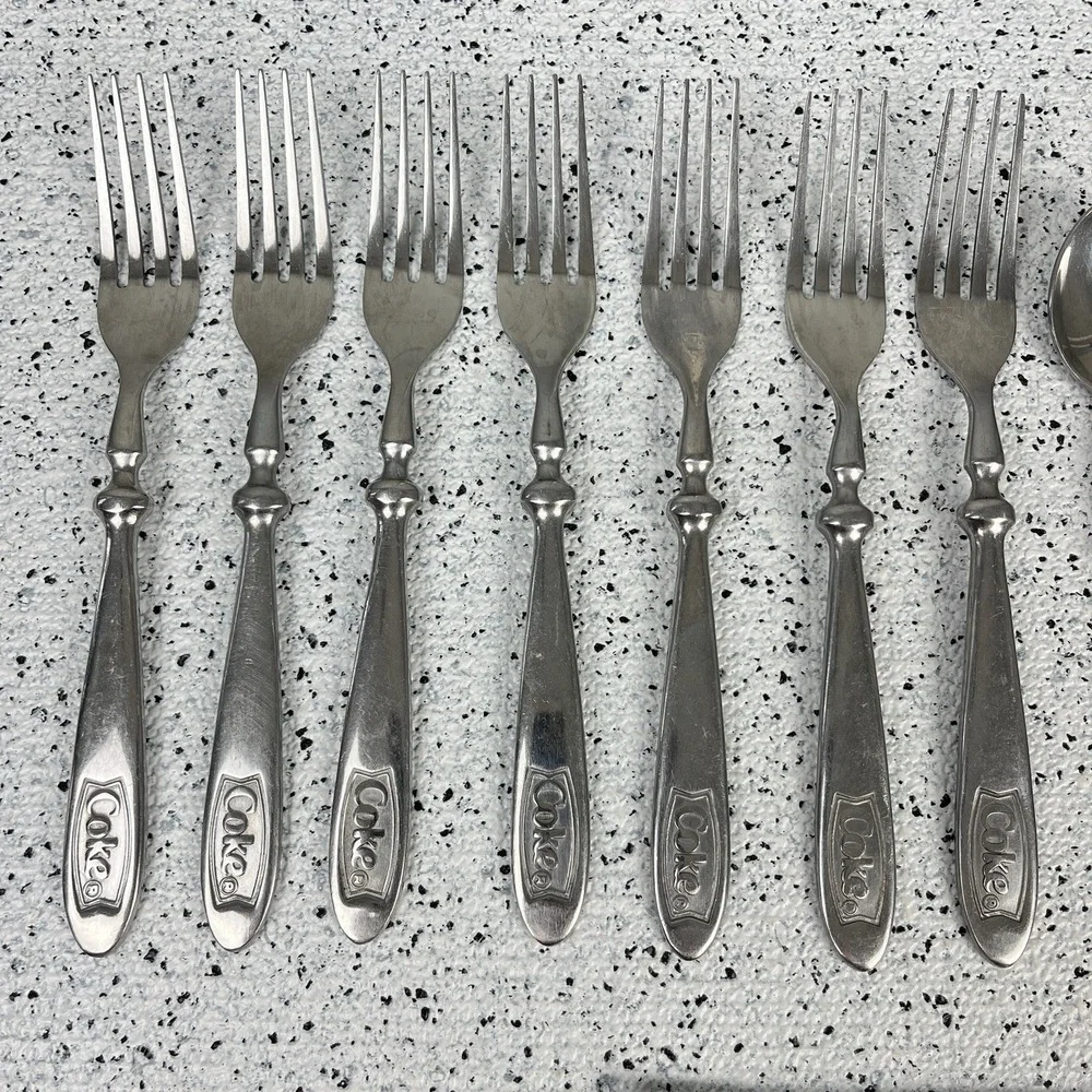Vintage Gibson COKE Stainless Steel Flatware Forks Spoons Knives 18 Pieces